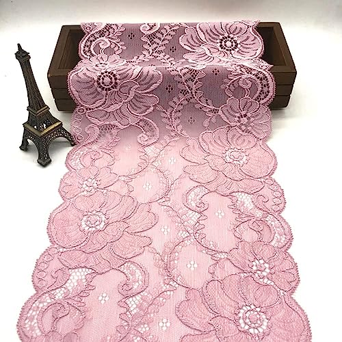 Spitzenband, dekoratives Spitzenband, 5 Yards 18 cm breites Spitzenband Vintage Spitzenbordüre weiße Spitzenbesatz for Basteln for Nähen Basteln(White,2 Yards) von EQEQE
