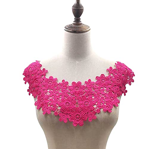 Spitzenband, dekoratives Spitzenband, bestickte Blumen-Spitzenkragen-Applikation, Stickerei-Spitzenbesatz, Häkelspitze, Aufnäher, Spitzenmotiv-Applikation, Gold(Rose) von EQEQE