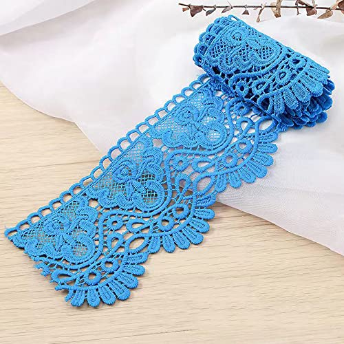 Spitzenband,Deko-Spitzenband,1 Meter 10 cm breit Milchseide Vintage Spitzenbesatz Spitzenbesatz Stickerei Dekoband Spitze Blumenband(Royal,1 Yard) von EQEQE