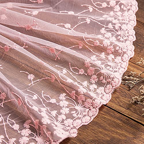 Spitzenband,Deko Spitzenband,1 Yard Vintage Bestickte Spitzenborte Spitzenbesatz Dekoband Spitzenbordüre Hochzeitsdeko 32cm Breite(B Pink,5 Yards) von EQEQE