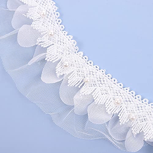 Spitzenband,Deko Spitzenband,10 Yard Breite 3cm Perlenrosa Spitzenband Häkelspitze Häkelborte Spitzenbesatz Spitzenband Nähen Dekoband(6 cm. Style#2,10 Yard) von EQEQE