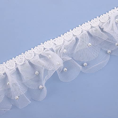 Spitzenband,Deko Spitzenband,10 Yard Breite 3cm Perlenrosa Spitzenband Häkelspitze Häkelborte Spitzenbesatz Spitzenband Nähen Dekoband(8 cm. Style#4,5 Yard) von EQEQE
