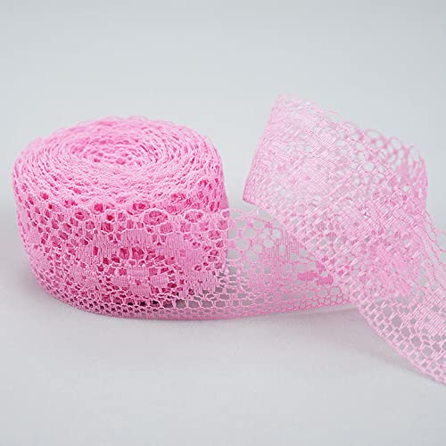 Spitzenband,Deko-Spitzenband,10m Spitzenborte Spitzenband,Breite 4cm,Vintage Spitzenband,Dekoband,Spitzenbesatz(Rose,30 metres) von EQEQE