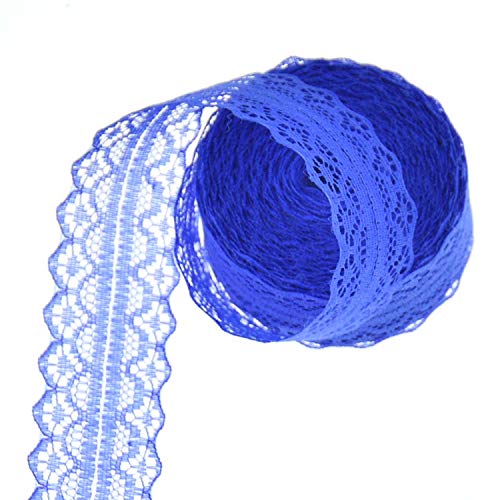 Spitzenband,Deko Spitzenband,10m unelastisch Spitzenborte Stoff Spitzenband Spitzenbordüre Geschenkband Spitzenbesatz Meterware(Blue,10 metres) von EQEQE