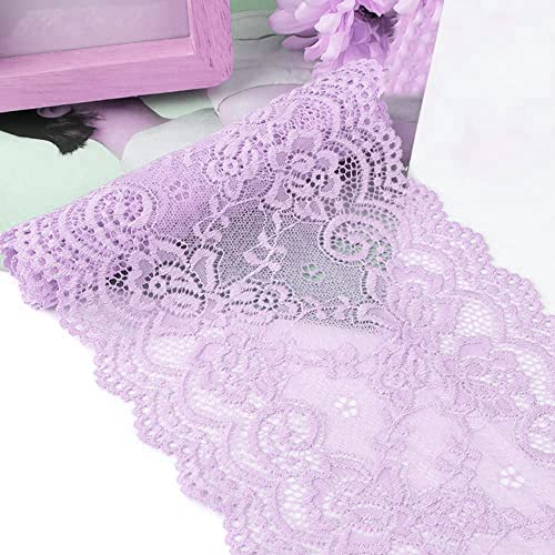 Spitzenband,Deko Spitzenband,15cm x 1m Elastizität Spitzenband, Spitzenborte, Dekoband, Spitzenbordüren, Bänder for Nähen, DIY Basteln(Pink,15cm x 1m) von EQEQE