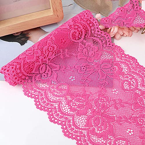 Spitzenband,Deko Spitzenband,15cm x 1m Elastizität Spitzenband, Spitzenborte, Dekoband, Spitzenbordüren, Bänder for Nähen, DIY Basteln(Rose,15cm x 1m) von EQEQE