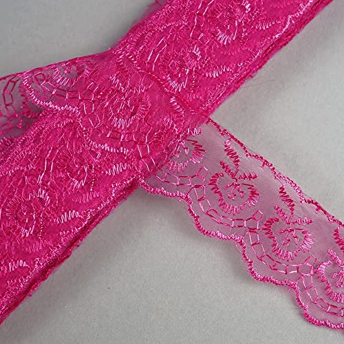 Spitzenband,Deko Spitzenband,20 Yard Bestickte Spitzenbordüre Spitzenbesatz Stoff Spitzenband Schleife Spitzenband Meterware Spitzenbesatz Rose(Rose,30 metres) von EQEQE