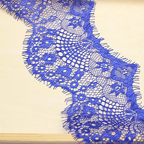 Spitzenband,Deko-Spitzenband,3 Yards 9,5 cm Elastizität Spitzenband Vintage Spitzenbesatz Spitzenbordüre Dekoband Spitzenstoff Spitzenbesatz(Blue,1 item) von EQEQE