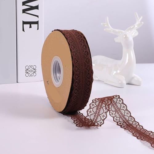 Spitzenband,Deko-Spitzenband,45m 3cm breites Spitzenband, Spitzenborte, Spitzenbesatz, Dekoband, Spitzenstoff for Nähen(Brown) von EQEQE