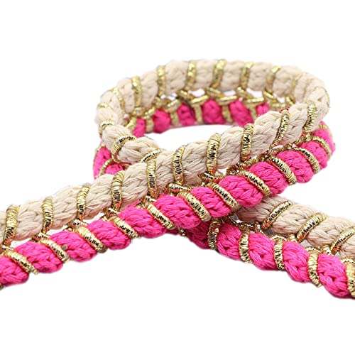 Spitzenband,Deko-Spitzenband,5 Yards × 1,5 cm geflochtenes Dekoband, Dekoband, Spitzenband, Zierband, Spitzenbesatz(B,10 yards) von EQEQE