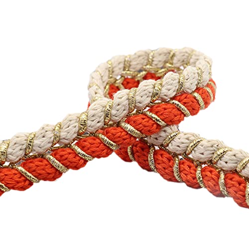 Spitzenband,Deko-Spitzenband,5 Yards × 1,5 cm geflochtenes Dekoband, Dekoband, Spitzenband, Zierband, Spitzenbesatz(D,10 yards) von EQEQE