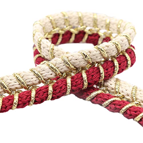 Spitzenband,Deko-Spitzenband,5 Yards × 1,5 cm geflochtenes Dekoband, Dekoband, Spitzenband, Zierband, Spitzenbesatz(E,20 yards) von EQEQE