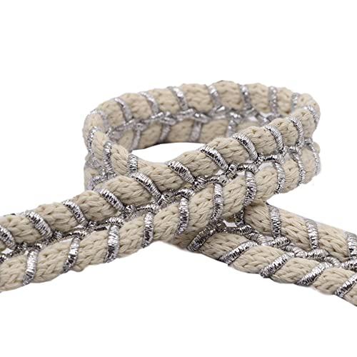 Spitzenband,Deko-Spitzenband,5 Yards × 1,5 cm geflochtenes Dekoband, Dekoband, Spitzenband, Zierband, Spitzenbesatz(H,5 yards) von EQEQE