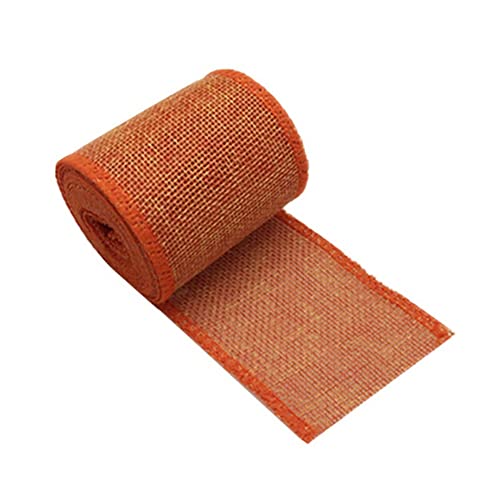 Spitzenband,Deko-Spitzenband,6 cm x 300 cm Spitzen-Sackleinenband, Spitzenband Vintage Spitzenbesatz for DIY, Geburtstagseinladungen(Orange) von EQEQE