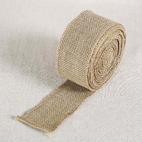 Spitzenband,Deko Spitzenband,6m Juteband mit Spitze, Breite 6cm Vintage Spitzen Jutebänder, Natur Jutebänder und Spitzen Dekoband(Natural colour,3x 2m) von EQEQE