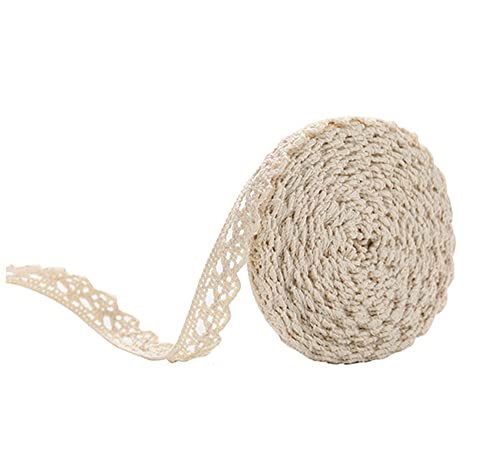 Spitzenband,Deko-Spitzenband,Vintage Spitzenband, 30 m Baumwoll-Spitzenbesatz, Häkelspitzenbesatz, Deko-Spitzenband, Spitzenstoff, weiß, 2 cm(Style A (1.5 cm),20 metres) von EQEQE