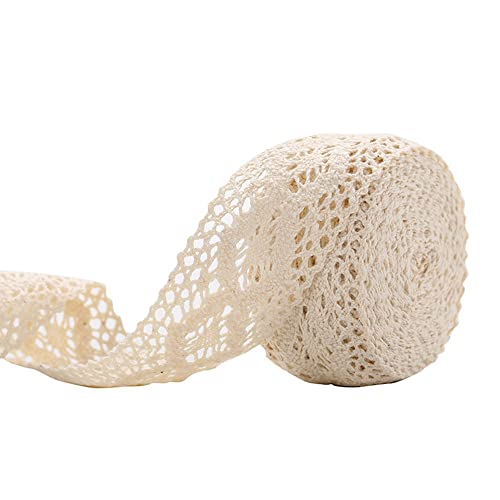 Spitzenband,Deko-Spitzenband,Vintage Spitzenband, 30 m Baumwoll-Spitzenbesatz, Häkelspitzenbesatz, Deko-Spitzenband, Spitzenstoff, weiß, 2 cm(Style G (4 cm),20 metres) von EQEQE