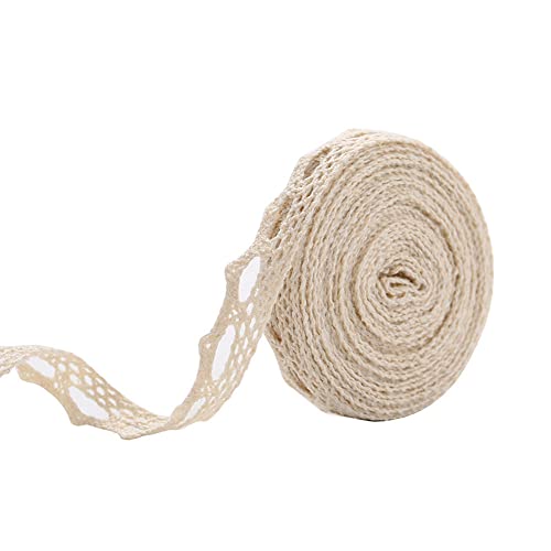 Spitzenband,Deko-Spitzenband,Vintage Spitzenband, 30 m Baumwoll-Spitzenbesatz, Häkelspitzenbesatz, Deko-Spitzenband, Spitzenstoff, weiß, 2 cm(Style H (1.2 cm),10 metres) von EQEQE