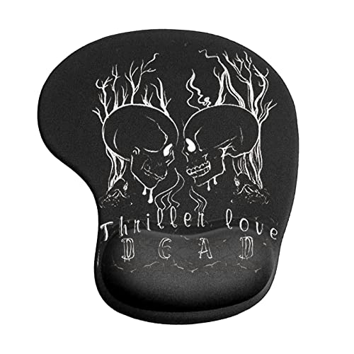 Mousepad mit Handauflage, Mauspad mit Gelkissen mit Rutschfestem Pu Base Gel Handballenauflage Ergonomisches Mauspad Mauspad mit Handgelenkauflage für Schreibtisch (Schwarz) von EQLEF