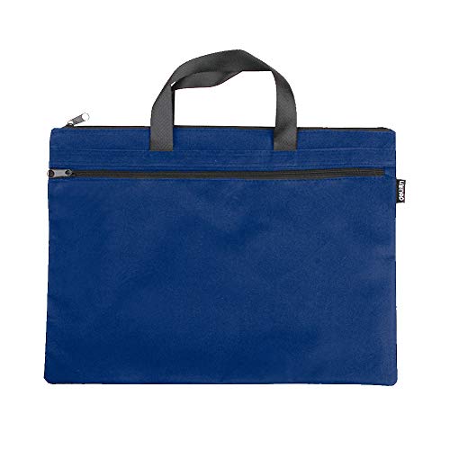 Office Dokumententasche, Herren Aktentasche Aktentasche Tragbare A4 Akte Reißverschlusstasche Blau 1 Stück (Blau) von EQLEF