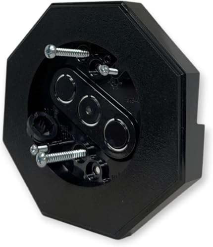 EQUIJUANCE Vinyl-Verkleidungs-Montageblöcke, Vinyl-Verkleidungsdose, Außenlicht-Montageblock für Außenleuchten auf 1,27 cm Rundverkleidung, integrierte elektrische Box (Schwarz, 1) von EQUIJUANCE