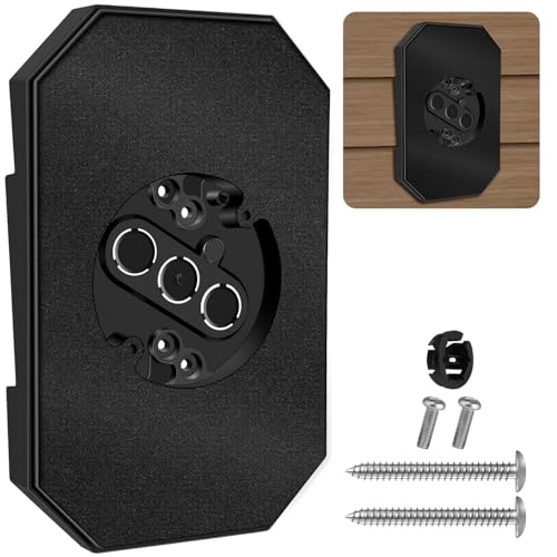EQUIJUANCE Vinyl-Verkleidungs-Montageblöcke, Vinyl-Verkleidungsdose, Außenlicht-Montageblock für Außenleuchten auf 1,27 cm Rundverkleidung, integrierte elektrische Box (Schwarz, 1) von EQUIJUANCE