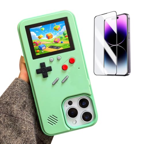 ERAKOLE Game Phone Case für iPhone 13 Pro Max Retro-Videospiel-Cover Lustiges spielbares Design, Stoßfeste Schutzhülle Gamer Case für iPhone, Klassische Kreative Geburtstagsgeschenke, Grün ERAKOLE Game Phone Case für iPhone 13 Pro Max Retro-Videospiel-Cover Lustiges spielbares Design, Stoßfeste Schutzhülle Gamer Case für iPhone, Klassische Kreative Geburtstagsgeschenke, Grün von ERAKOLE
