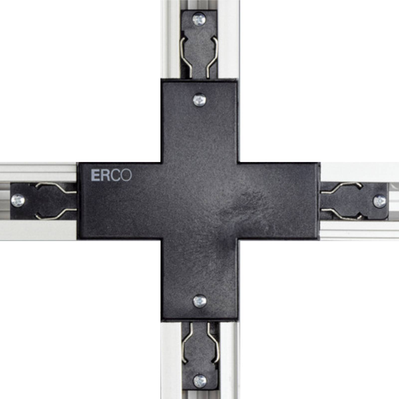 ERCO Kreuzverbinder für 3-Phasen-Schienen, schwarz von ERCO