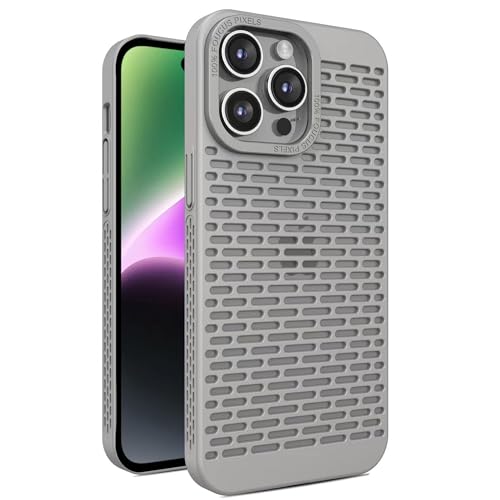 ERDARARIPRO Wärmeableitungs-Hülle, kompatibel mit iPhone 15, kühlendes Gaming-Gehäuse, kabelloses Laden, schlank, harter PC, belüftet, hohles Wabenloch, 15,5 cm, Grau ERDARARIPRO Wärmeableitungs-Hülle, kompatibel mit iPhone 15, kühlendes Gaming-Gehäuse, kabelloses Laden, schlank, harter PC, belüftet, hohles Wabenloch, 15,5 cm, Grau von ERDARARIPRO