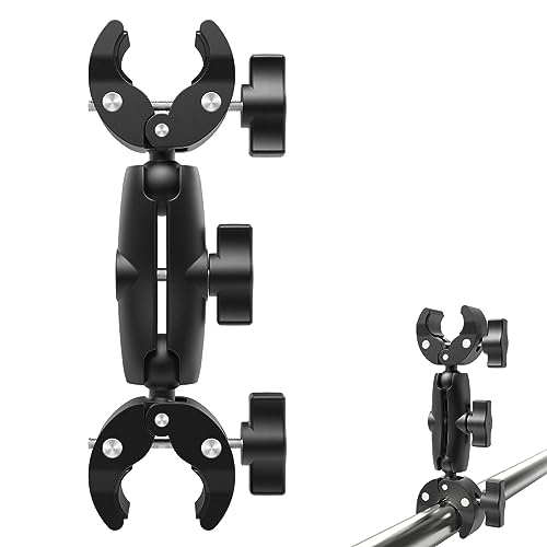 ERFGT Super Clamp Doppel für 15~40mm Stangen Kamera Doppelklemme Halterung Super Clamp mit 360 Kugelkopfarm Doppelklemme Kamera Halterung für Reflektor, Stativ, Motorrad, Fahrrad, Lichtständer ERFGT Super Clamp Doppel für 15~40mm Stangen Kamera Doppelklemme Halterung Super Clamp mit 360 Kugelkopfarm Doppelklemme Kamera Halterung für Reflektor, Stativ, Motorrad, Fahrrad, Lichtständer von ERFGT