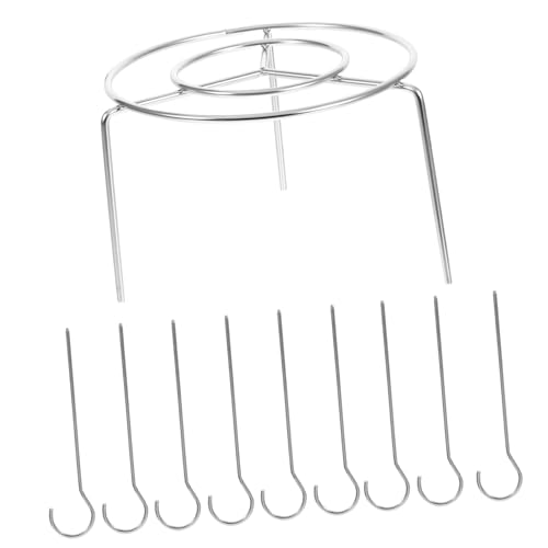 ERINGOGO 1 Satz Gegrilltes Fleischkebab -rack Grillaufhänger Truthahnbratgestell Spießständer Für Die Luftfritteuse Bbq-kebab-rack Hähnchengestell Zum Grillen Silver Rostfreier Stahl ERINGOGO 1 Satz Gegrilltes Fleischkebab -rack Grillaufhänger Truthahnbratgestell Spießständer Für Die Luftfritteuse Bbq-kebab-rack Hähnchengestell Zum Grillen Silver Rostfreier Stahl von ERINGOGO