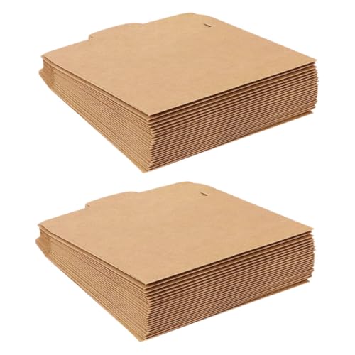 ERINGOGO 100 Stück Disc-tasche Party Bevorzugt Taschen Papieraufbewahrungsumschlag Großen Umschlag Dvd-aufbewahrungshüllen Basteltaschen Umschlag Für -hüllen Light Brown Kraftpapier von ERINGOGO