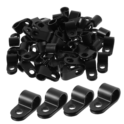 ERINGOGO 100Stücke Kabelclips für Ethernet Kabel Kabelhalter für Außenbeleuchtung Lichterketten zur Kabelorganisation von ERINGOGO