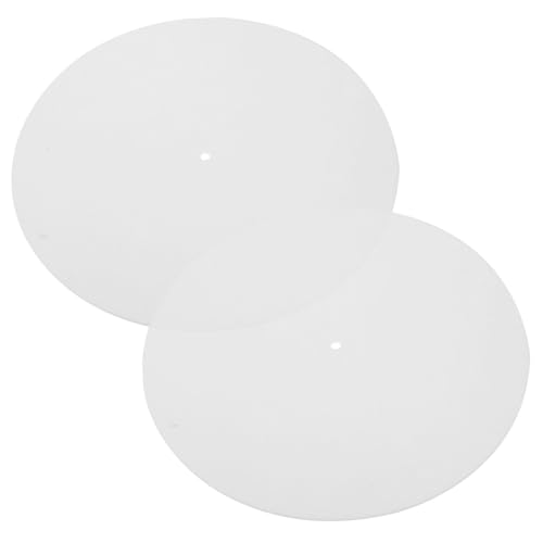 ERINGOGO 2 Stück Rekordmatte Plattenspieler Matten Vinyl-Schallplatten-Rutschmatte Pads antirutschmatte drehteller Schutzmatte für Schallplatten Zubehör für Schallplatten gefühlt Weiß von ERINGOGO