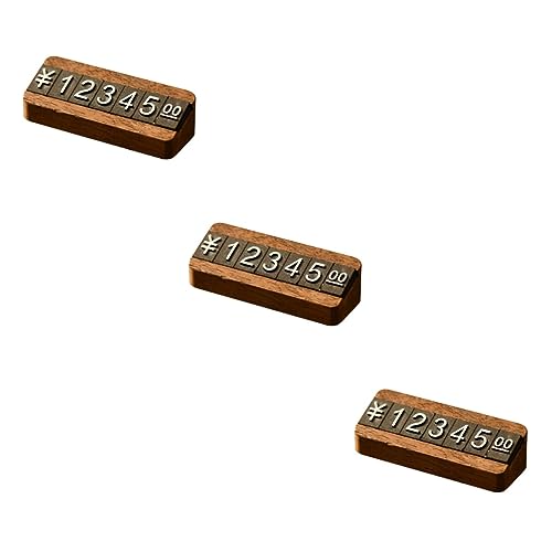 ERINGOGO 3 Sätze Digitales Preiszeichen klein geformt Planke Etiketten Name Würfel für einstellbares Etikett Supermarktanzeige Preisauslagen Massivholz von ERINGOGO
