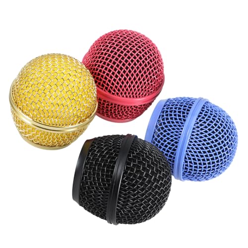 ERINGOGO 4 Stück Mikrofon-Mesh-Kopf Abdeckung Maschengitter Mesh-Grill Mikrofonkopf Mikrofongitterkopf Austausch des Mikrofongitters Zubehör für Mikrofone Mikrofonbildschirm Metall von ERINGOGO