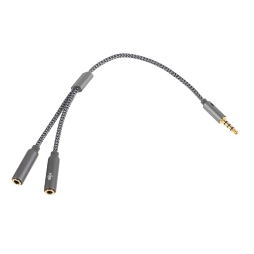 ERINGOGO Audiokabeladapter Usb-zu-audio-buchsen-konverter Kopfhöreranschluss Kopfhöreradapter Hilfskabel Adapterkabel Für Audiogeräte Mehrfach-kopfhörer-splitter Audio-adapter Nylon Silber von ERINGOGO