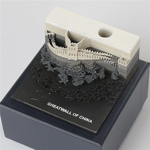 3D-Haftnotizen The Great Wall Notizblöcke, 130 Blatt Memoblöcke, Kunst 3D Notizblock, 3d notizblock für Kind/Liebhaber/Freunde/Ehefrau/Student Geschenke (Schwarz) von ERKIES