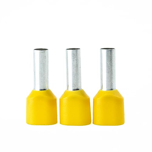 100 Stück ERKO Doppel-Aderendhülsen, Aderquerschnitt 6 mm2 Länge 14 mm professionelle Kabelschuhe aus galvanisch verzinktem Kupfer mit Polyamidisolierung von ERKO