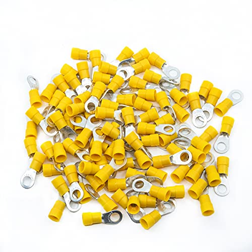 ERKO 100 Stück professionelle isolierte Ringkabelschuhe für M6 Schrauben und Drahtgröße von 4 ÷ 6 mm2, mit Polyamid-Isolation, hergestellt nach DIN 46234. von ERKO