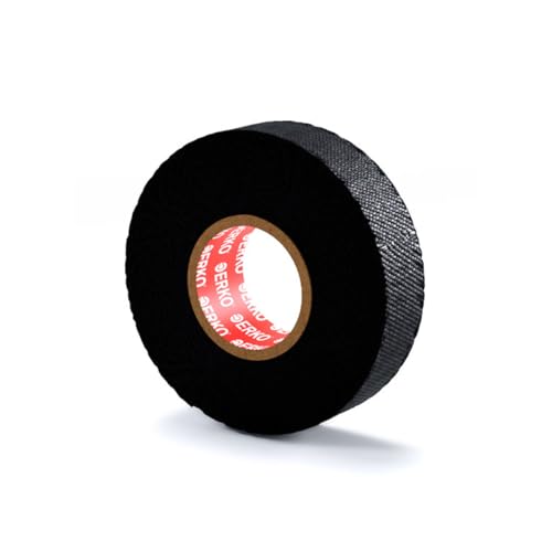 ERKO Gewebeband Klebeband Isolierband für Kabelbäume und Auto Kabelbaum, Baumwolle 15 m x 19 mm Schwarz, Panzerklebeband, Hochtemperaturbeständige, Hitzebeständiges ERKO Gewebeband Klebeband Isolierband für Kabelbäume und Auto Kabelbaum, Baumwolle 15 m x 19 mm Schwarz, Panzerklebeband, Hochtemperaturbeständige, Hitzebeständiges von ERKO