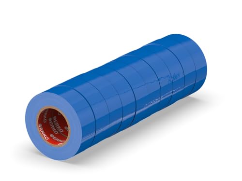 ERKO - Isolierband Blau 10er Pack 15mm x 10m PVC | Elektrische Leitungen Reparatur | Hochflexibel mit starker Klebekraft | Chemiebeständig | Wasserfest von ERKO