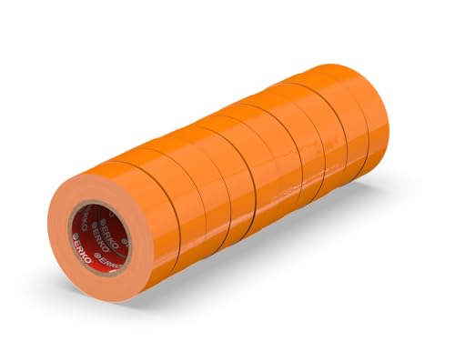 ERKO - Isolierband Orange 10er Pack 15mm x 10m PVC | Elektrische Leitungen Reparatur | Hochflexibel mit starker Klebekraft | Chemiebeständig | Wasserfest von ERKO