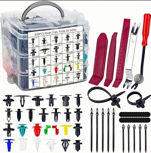 925 Stück Stoßstangen-Halterungs-Clips, Auto-Plastiknieten, Befestigungselemente, Push-Retainer-Set, 26 Arten, Auto-Nieten-Set - Türverkleidung, Kotflügel-Clips von ERMWALR