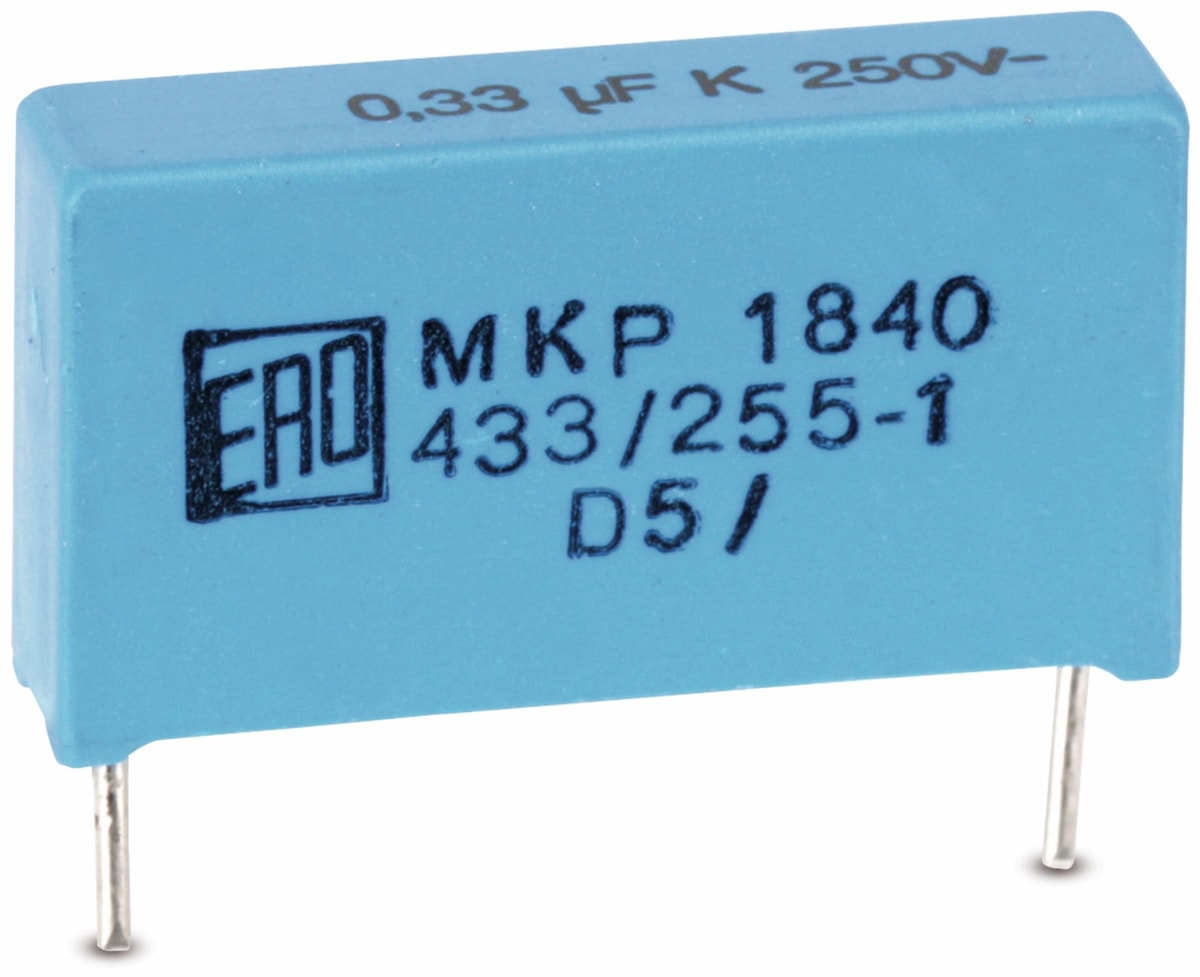 ERO Folienkondensator ROEDERSTEIN, 0,33 µF, 250 V-, radial, RM 22,5, MKP1840 von ERO