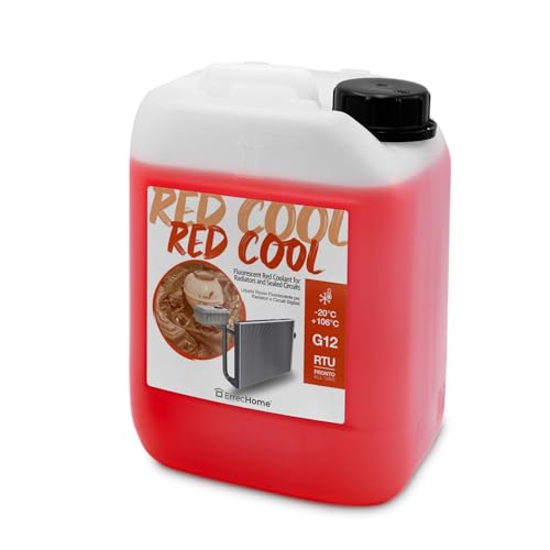ErrecHome Red Cool, rote Fluoreszierende Kühlerflüssigkeit -20°C, G12-Frostschutzmittel mit OAT-Inhibitorpaket auf organischer Basis, gebrauchsfertig, 5 Liter ErrecHome Red Cool, rote Fluoreszierende Kühlerflüssigkeit -20°C, G12-Frostschutzmittel mit OAT-Inhibitorpaket auf organischer Basis, gebrauchsfertig, 5 Liter von ERRECHOME
