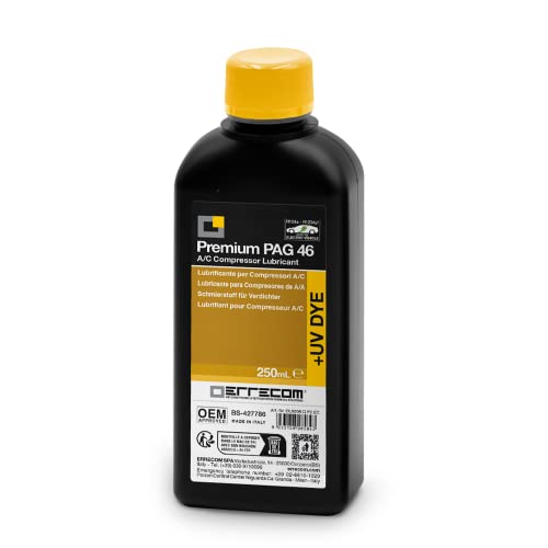 Errecom PAG 46 Premium + UV DYE - 250 ml, Schmiermittel für konventionelle oder elektrische Kfz-Klimakompressoren, die mit den Kältemitteln GAS R134a und R1234yf betrieben werden Errecom PAG 46 Premium + UV DYE - 250 ml, Schmiermittel für konventionelle oder elektrische Kfz-Klimakompressoren, die mit den Kältemitteln GAS R134a und R1234yf betrieben werden von ERRECOM