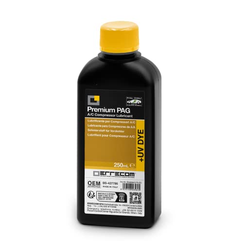 Errecom PAG Universal Premium + UV DYE - 250 ml, Schmiermittel für konventionelle oder elektrische Kfz-Klimakompressoren, die mit den Kältemitteln GAS R134a und R1234yf betrieben werden Errecom PAG Universal Premium + UV DYE - 250 ml, Schmiermittel für konventionelle oder elektrische Kfz-Klimakompressoren, die mit den Kältemitteln GAS R134a und R1234yf betrieben werden von ERRECOM