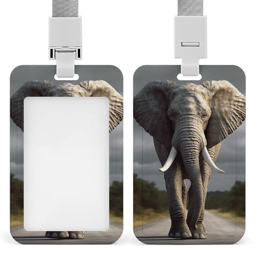 3D-Ausweishalter, Elefant, niedlicher Arbeitsnamensschild-Clip mit Umhängeband, vertikale Kartenschutzhülle für Arbeit, Büro, Krankenschwester, medizinische Lehrer, Frauen 3D-Ausweishalter, Elefant, niedlicher Arbeitsnamensschild-Clip mit Umhängeband, vertikale Kartenschutzhülle für Arbeit, Büro, Krankenschwester, medizinische Lehrer, Frauen von ERSTSNCK