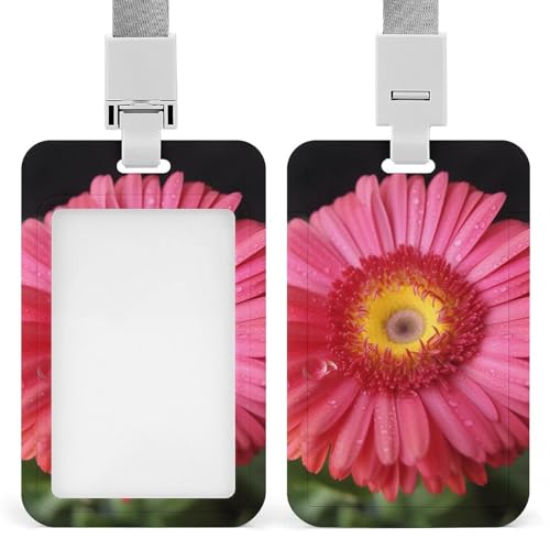 Ausweishalter, Blume, Gerbera, niedlicher Arbeitsnamensschild-Clip mit Umhängeband, vertikale Kartenschutzhülle für Arbeit, Büro, Krankenschwester, medizinische Lehrer, Frauen Ausweishalter, Blume, Gerbera, niedlicher Arbeitsnamensschild-Clip mit Umhängeband, vertikale Kartenschutzhülle für Arbeit, Büro, Krankenschwester, medizinische Lehrer, Frauen von ERSTSNCK